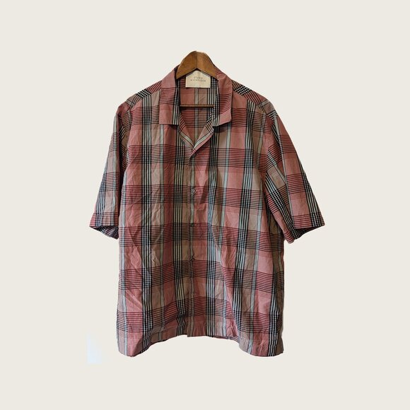 STUDIO NICHOLSON - Oversized short sleeve check shirt - Fits XL - Picture 1 of 6